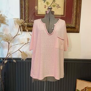 Bibi Everyday Boyfriend Fit Contrast Stitching Oversized Pocket Tee - Sz XL 💚🎀